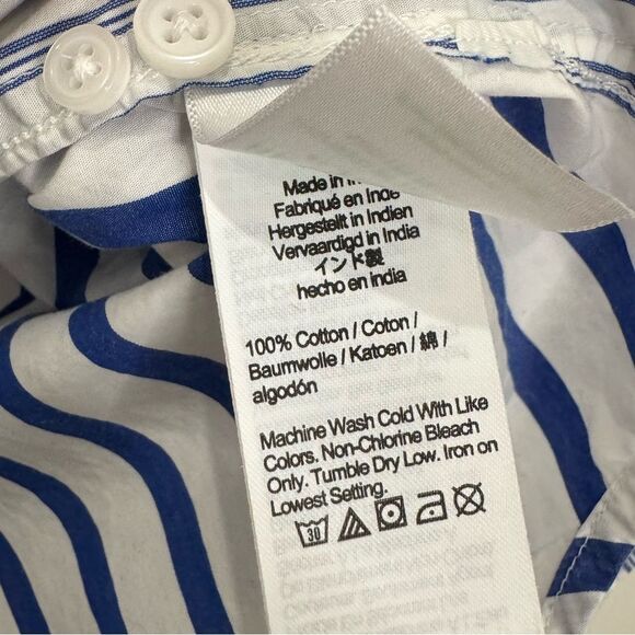 NWT J CREW Garçon shirt in cocktail stripe cotton poplin REGAL BLUE MIXY STRIPE - Picture 5 of 8